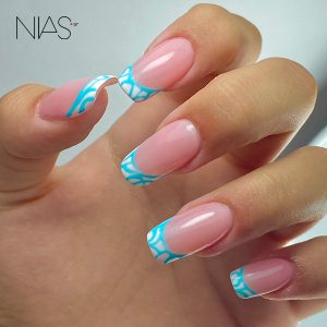 Nias Nails - Ciel French with Nail Art